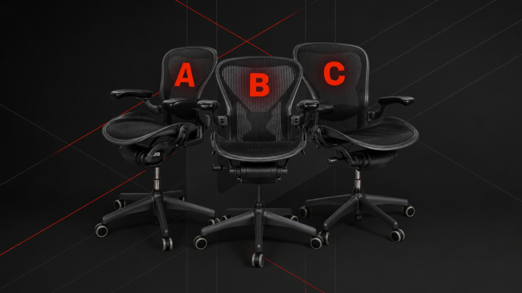Herman Miller Aeron – porównanie rozmiarów A, B i C. Jak dobrać idealny rozmiar? 1 Herman Miller Aeron – porównanie rozmiarów A, B i C. Jak dobrać idealny rozmiar?